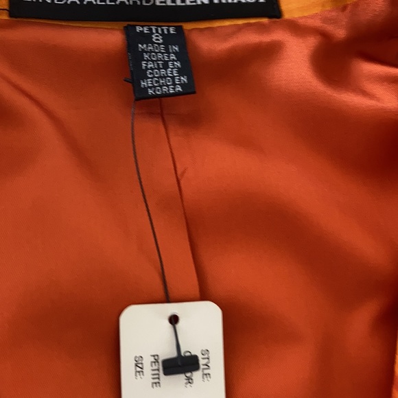 Linda Allard Ellen Tracy Orange Petite 8 NWT - Picture 3 of 6